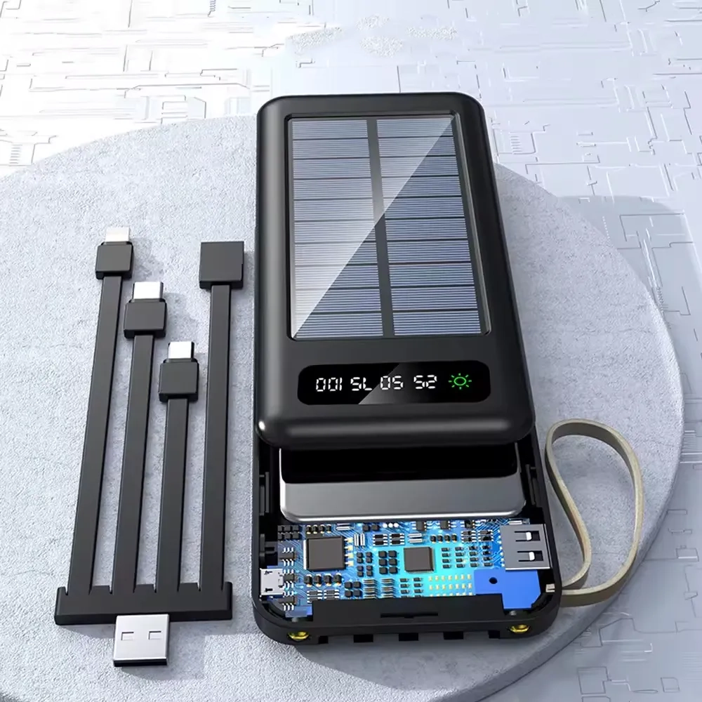 Batería Portátil Solar Power Bank 14000mah Color Negro Mcasa